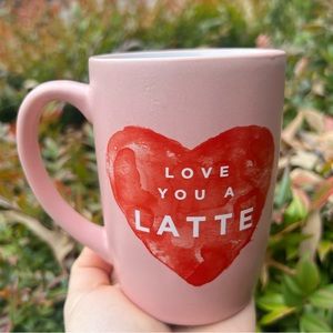 Love You A Latte Pink with Heart Coffee Tea Mug Cup 16 Oz by Ayesha Curry
